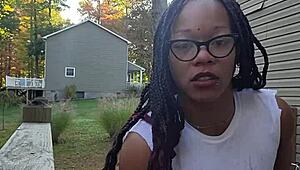 outside peeing shorts, slurping, spitting on shirt, flashing neighbors