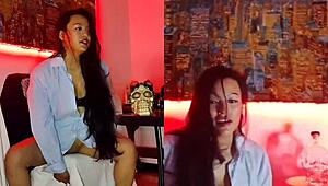 Intense dancing leads to orgasm with dildo and muff diving in webcam show