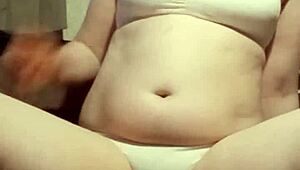 Barefoot beauty in white underwear
