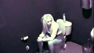 blonde babe masturbates in comfort room caught on cam