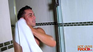 MILF's bodybuilder fantasy comes true with hot shower sex