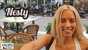 hungarian blondes NIKKY THORNE and NESTY SHARE COCK in behind-the-scenes making-of porn movie