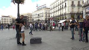 Spinner Dragged in Public Suitcase for Kinky Punishment