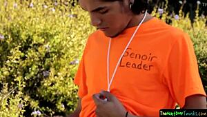 teen amateur explores outdoors with partner