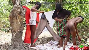 Pregnant Foursome with Husband and Native Doctor