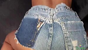 Can you believe Angel Dinizz takes that monster cock in her jeans?