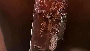 Mature MILF Performs Deepthroat on Beef Sausage in Bed for Breakfast