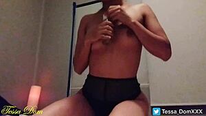 Mexican Tessa dances, oils up, and masturbates to orgasm with fingers and toys.