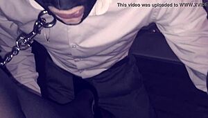 my slave takes my big monster cock in bdsm punishment