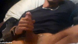 Peeking at a private snap moment, catching an exciting glimpse of cock