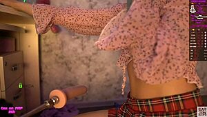 Russian schoolgirl gets drilled in kitchen while mom's away at meeting.