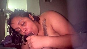 The submissive latina wife eagerly accepts a huge facial for her dinner, her body trembling with anticipation.