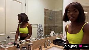 bombastic ebony goddess ana foxx fingering her dark pussy in slutty lingerie