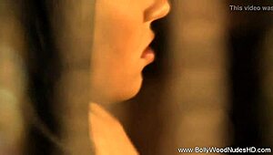 she's a sexy bollywood brunette dancer, stripping and teasing.