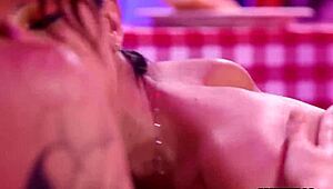 Three Horny Big Booty Teens Eliza Ibarra, Alexis Tae, and Charlotte Sins Devour Big Sex Toy and Suck Huge Dildo