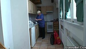 curvy blonde granny rides with wild desire