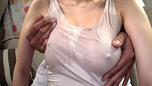 amateur japanese babe gets oily breast massage part8