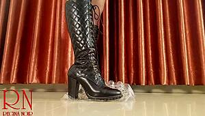 Goddess Destroys Eggs with High Boots