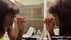 bombastic ebony goddess ana foxx fingering her dark pussy in slutty lingerie