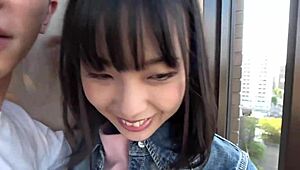 Japanese girl with big tits gets wild with a sex toy