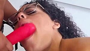 She gives a delicious blowjob to her hot wife in this interracial encounter.