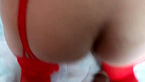 I masturbated first time for stepson, got huge cumshot in ass