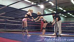 Lesbian Beauties Wrestling and Devouring Each Other.
