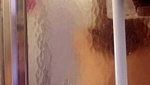 Shy milf showers and shaves her big ass