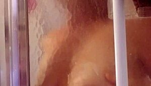 Shy milf showers and shaves her big ass