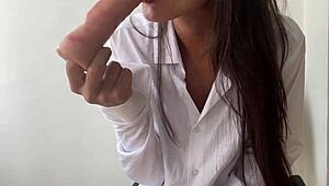 A sloppy blowjob with deepthroat and tongue action