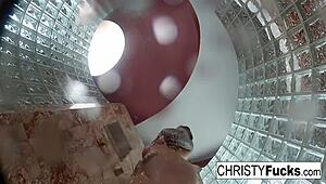 Hot shower bts fun with christy dahlia and ivan