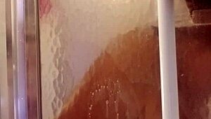 Shy milf showers and shaves her big ass