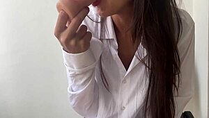 this slobbery blowjob scene where she deepthroats with her tongue