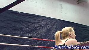 Lesbian Beauties Wrestling and Devouring Each Other.