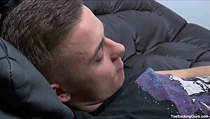 gorgeous gay twinks explore hot foot play, sucking toes and handjobs