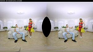 Virtual reality porn with cheerleaders in 101 mode