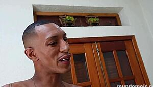 Two Crossdressing Construction Workers Bareback Fuck in Locker Room After Work