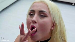 Lisi Kitty swallows 15 loads in wild BBC bukkake.