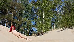 Naked Redhead Outdoors