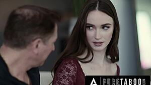 Pure Taboo Big Titty Brunette Teen Hazel Moore Nervously Yields to Stepdaddy