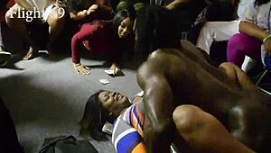 Slanging Monster Cock in New Orleans Orgy Tears Clothes Apart