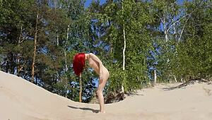 Naked Redhead Outdoors