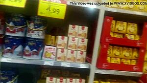 Amateur Latina Wife's Public Exhibition in Brazilian Supermarket