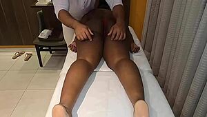 OMG, therapist slips off client's panties in tantric massage session! 😏