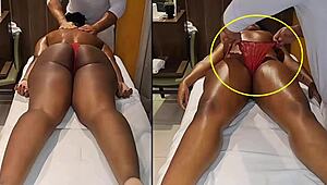 OMG, therapist slips off client's panties in tantric massage session! 😏