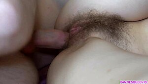 closeup 4k side fuck with cum on hairy pubes 😜