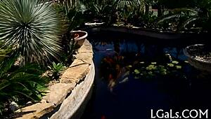 Cuties perform detailed cunnilingus on each other.