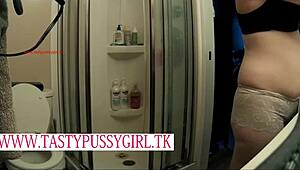 Milf wife seductively strips and dresses in sexy lace lingerie