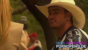 is that blonde reporter lauren getting a facial outdoors?