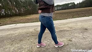 Busty Hitchhiker Fucks for a Ride in Public Outdoor Adventure Scene